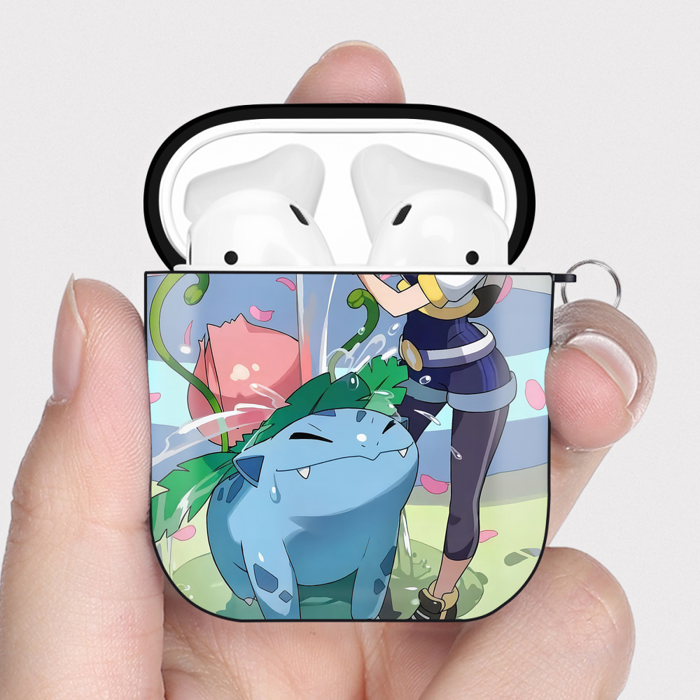 （画像用） ポケットモンスター Pokémon AirPods 第2世代保護ケース ハードシェル ブラック 耐衝撃・防指紋・カラビナ付き
