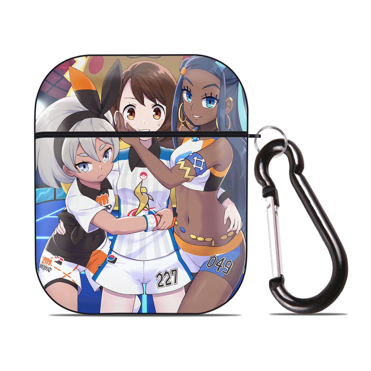 （画像用） ポケットモンスター Pokémon AirPods 第2世代保護ケース ハードシェル ブラック 耐衝撃・防指紋・カラビナ付き
