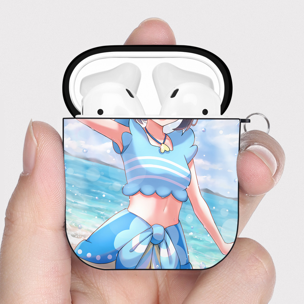 （画像用） ポケットモンスター Pokémon AirPods 第2世代保護ケース ハードシェル ブラック 耐衝撃・防指紋・カラビナ付き