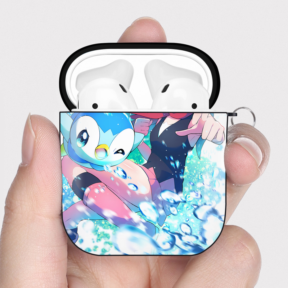 （画像用） ポケットモンスター Pokémon AirPods 第2世代保護ケース ハードシェル ブラック 耐衝撃・防指紋・カラビナ付き