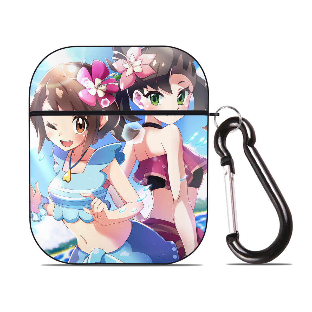 （画像用） ポケットモンスター Pokémon AirPods 第2世代保護ケース ハードシェル ブラック 耐衝撃・防指紋・カラビナ付き