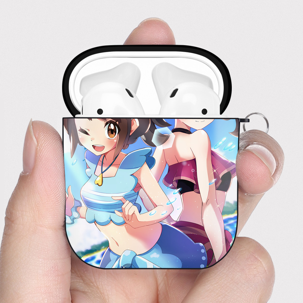 （画像用） ポケットモンスター Pokémon AirPods 第2世代保護ケース ハードシェル ブラック 耐衝撃・防指紋・カラビナ付き