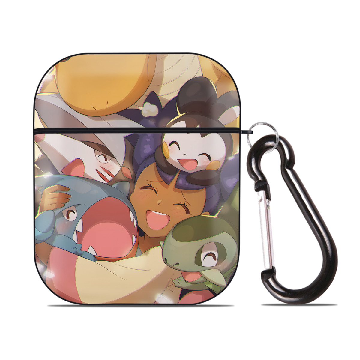 （画像用） ポケットモンスター Pokémon AirPods 第2世代保護ケース ハードシェル ブラック 耐衝撃・防指紋・カラビナ付き