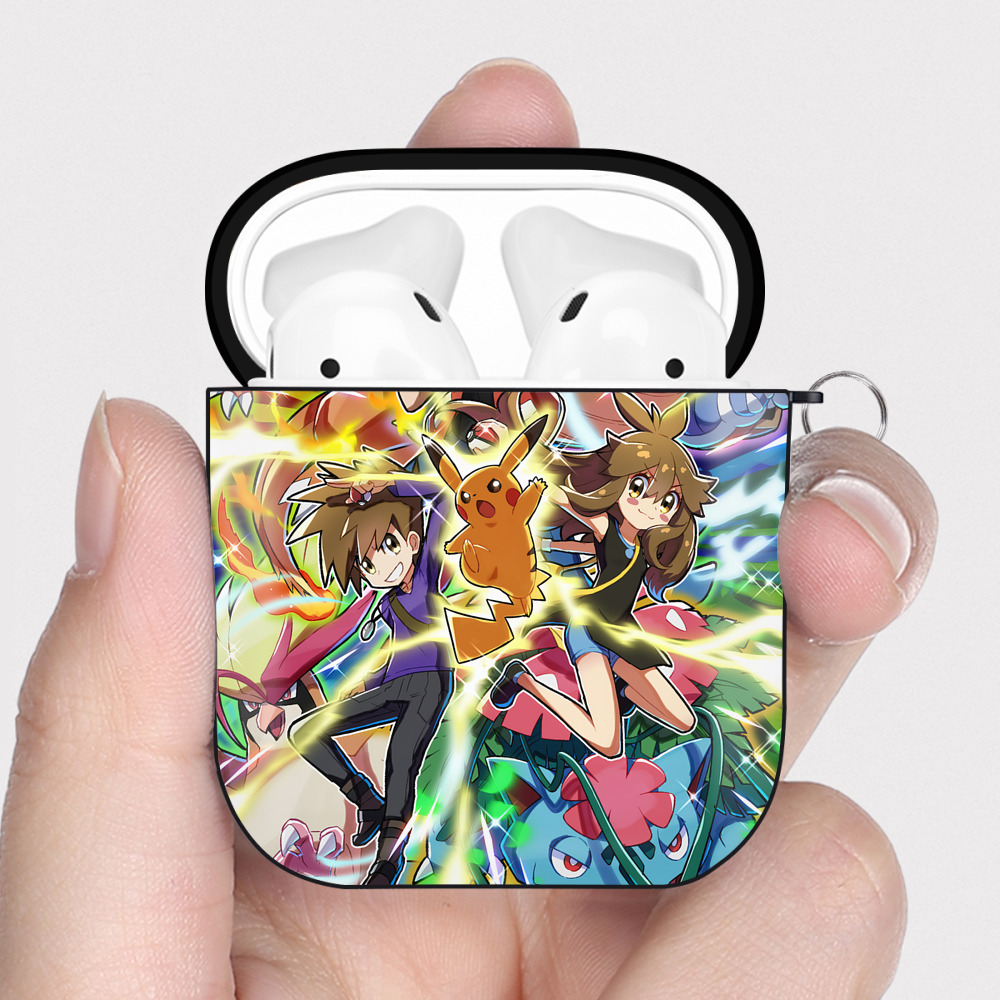 （画像用） ポケットモンスター Pokémon AirPods 第2世代保護ケース ハードシェル ブラック 耐衝撃・防指紋・カラビナ付き