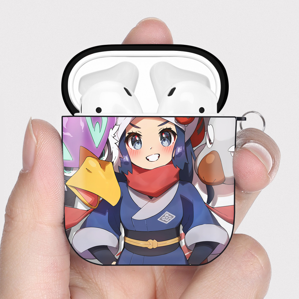 （画像用） ポケットモンスター Pokémon AirPods 第2世代保護ケース ハードシェル ブラック 耐衝撃・防指紋・カラビナ付き