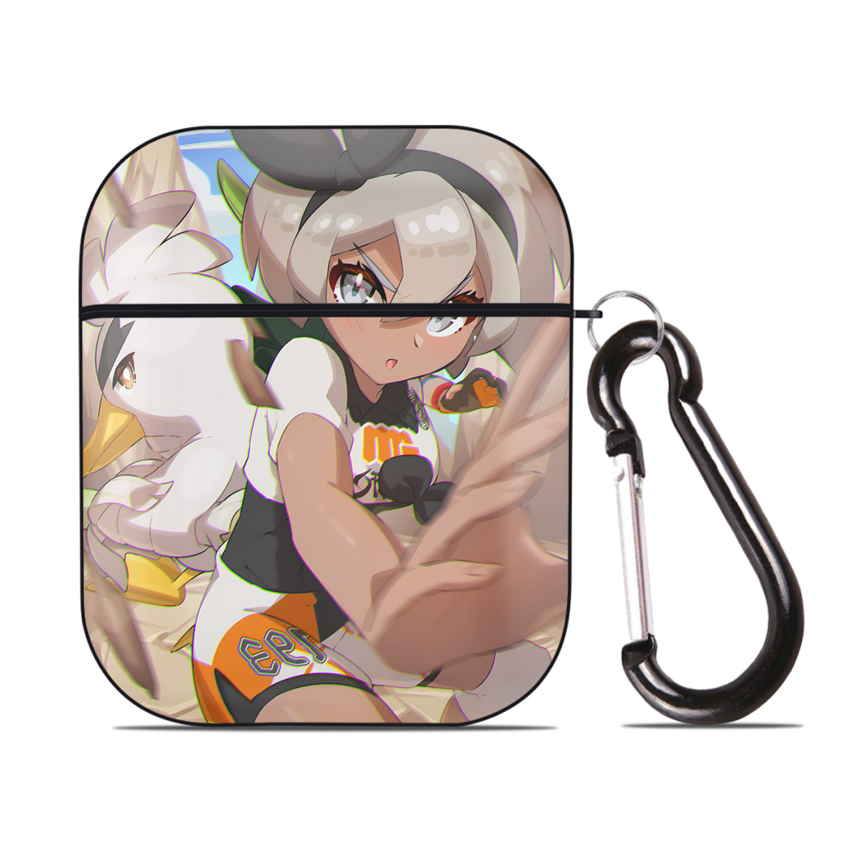 （画像用） ポケットモンスター Pokémon AirPods 第2世代保護ケース ハードシェル ブラック 耐衝撃・防指紋・カラビナ付き