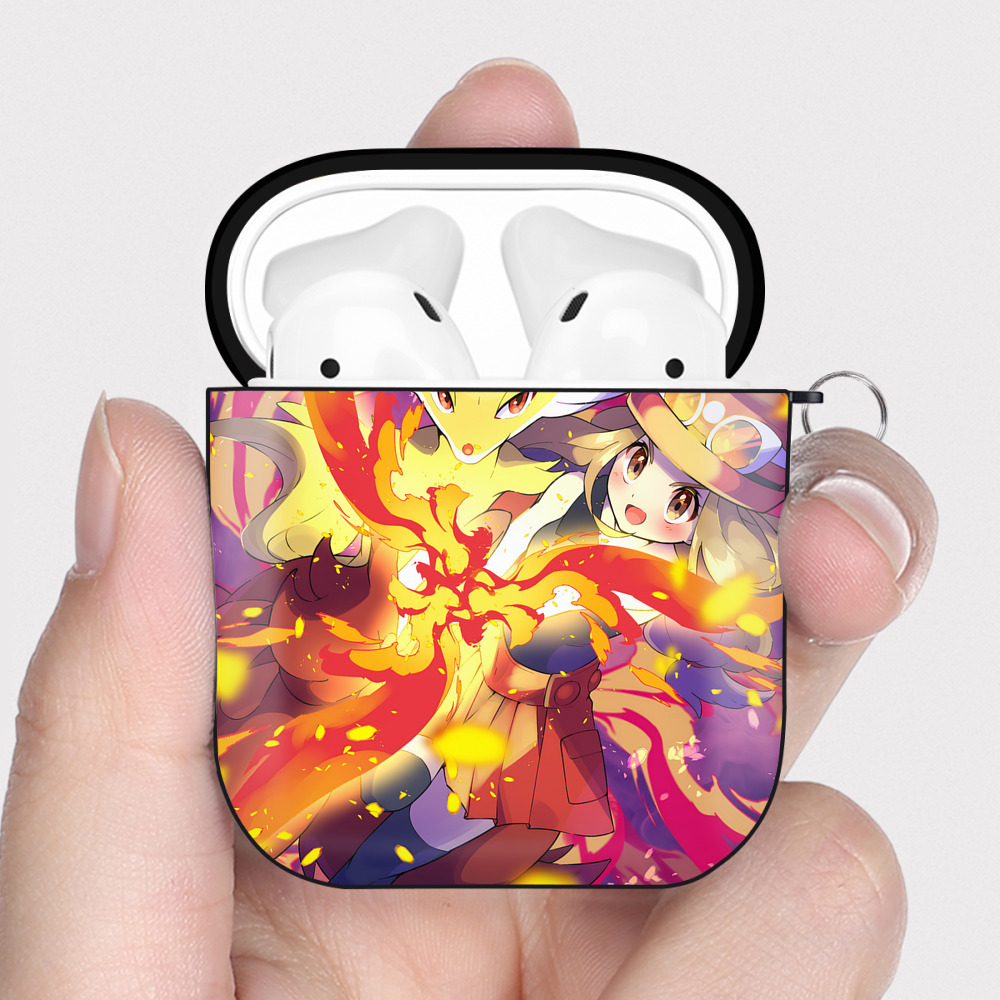 （画像用） ポケットモンスター Pokémon AirPods 第2世代保護ケース ハードシェル ブラック 耐衝撃・防指紋・カラビナ付き