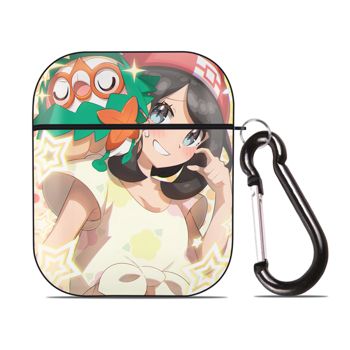 （画像用） ポケットモンスター Pokémon AirPods 第2世代保護ケース ハードシェル ブラック 耐衝撃・防指紋・カラビナ付き