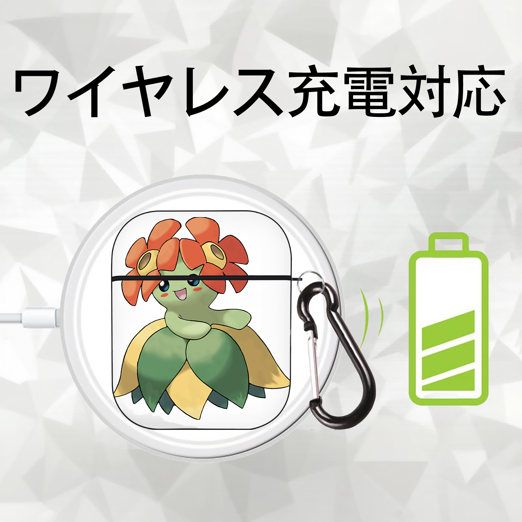 ポケットモンスター Pokémon AirPods 第2世代保護ケース ハードシェル ブラック 耐衝撃・防指紋・カラビナ付き