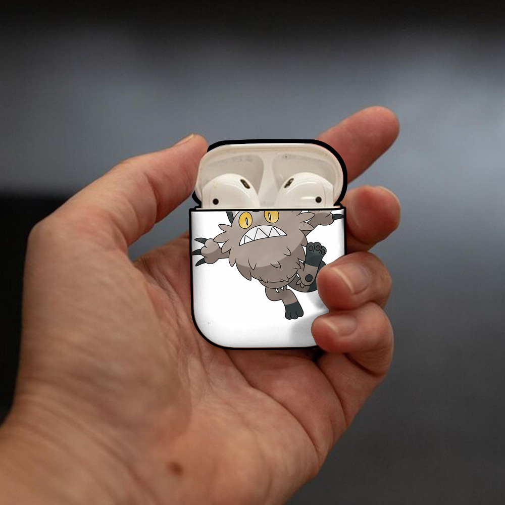 ポケットモンスター Pokémon AirPods 第2世代保護ケース ハードシェル ブラック 耐衝撃・防指紋・カラビナ付き