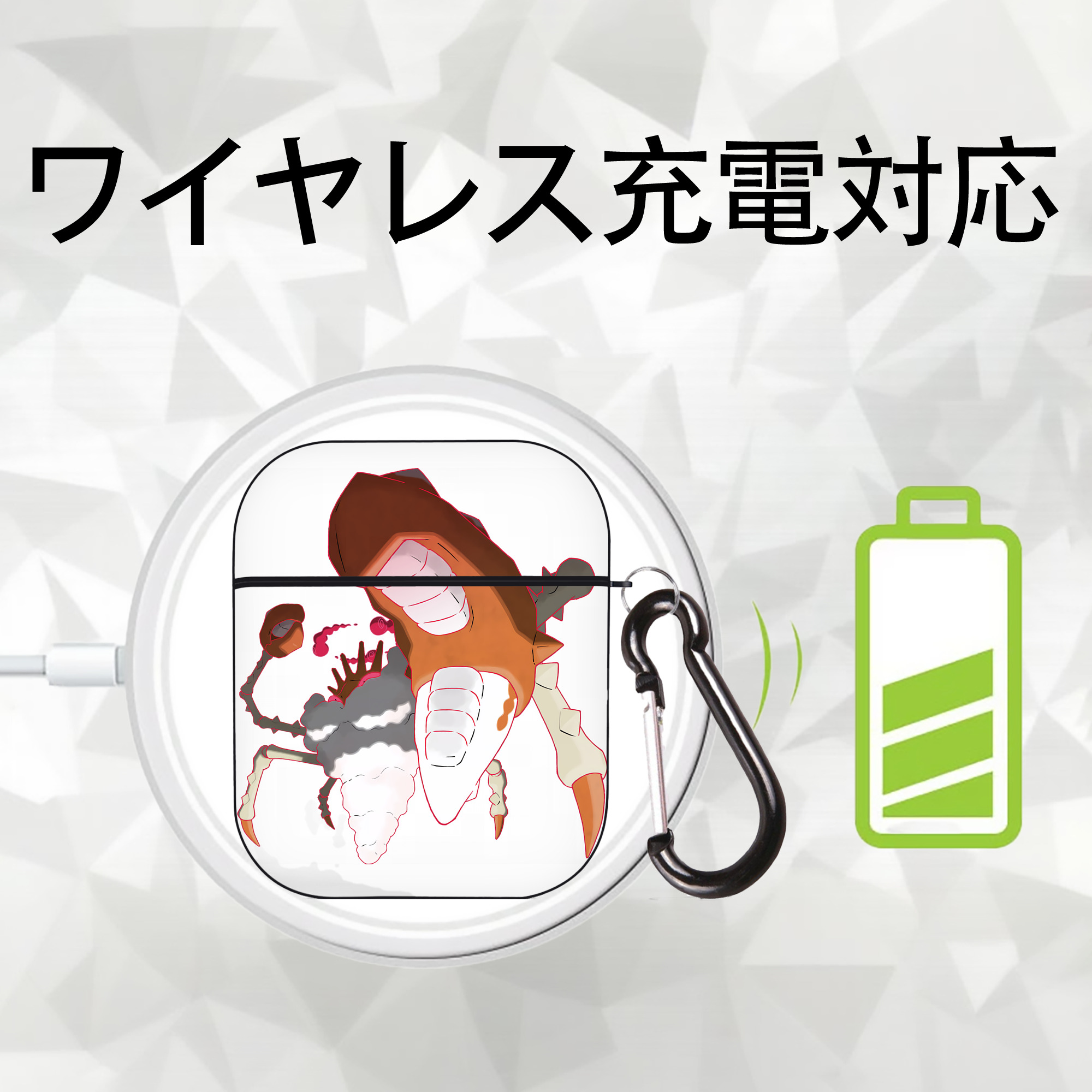 ポケットモンスター Pokémon AirPods 第2世代保護ケース ハードシェル ブラック 耐衝撃・防指紋・カラビナ付き