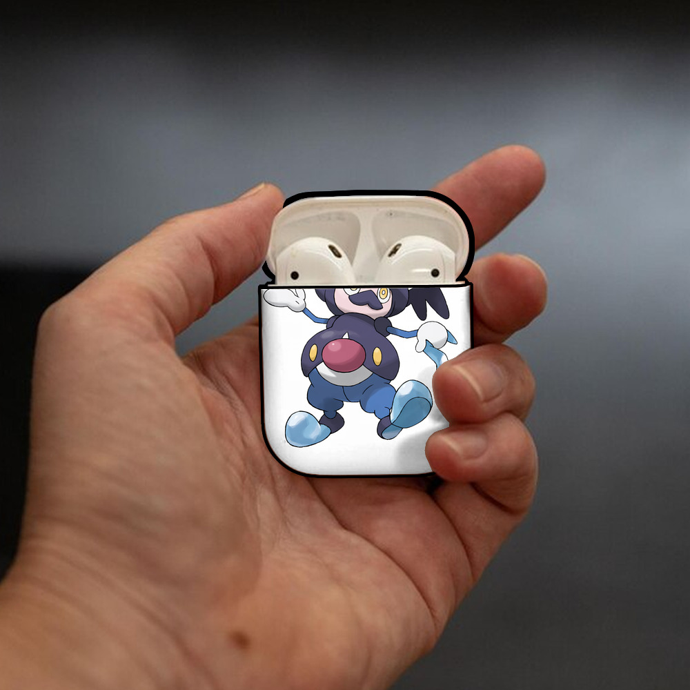 ポケットモンスター Pokémon AirPods 第2世代保護ケース ハードシェル ブラック 耐衝撃・防指紋・カラビナ付き