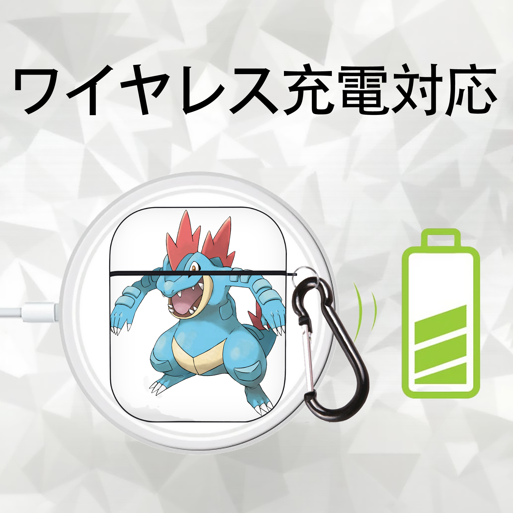ポケットモンスター Pokémon AirPods 第2世代保護ケース ハードシェル ブラック 耐衝撃・防指紋・カラビナ付き