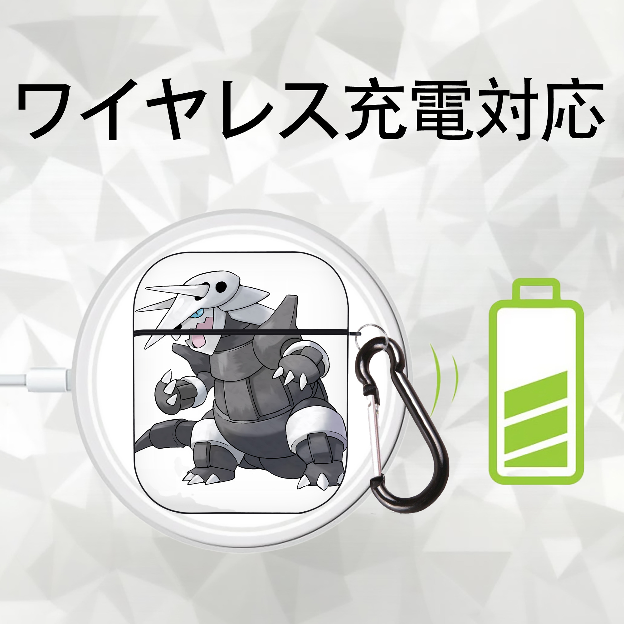 ポケットモンスター Pokémon AirPods 第2世代保護ケース ハードシェル ブラック 耐衝撃・防指紋・カラビナ付き