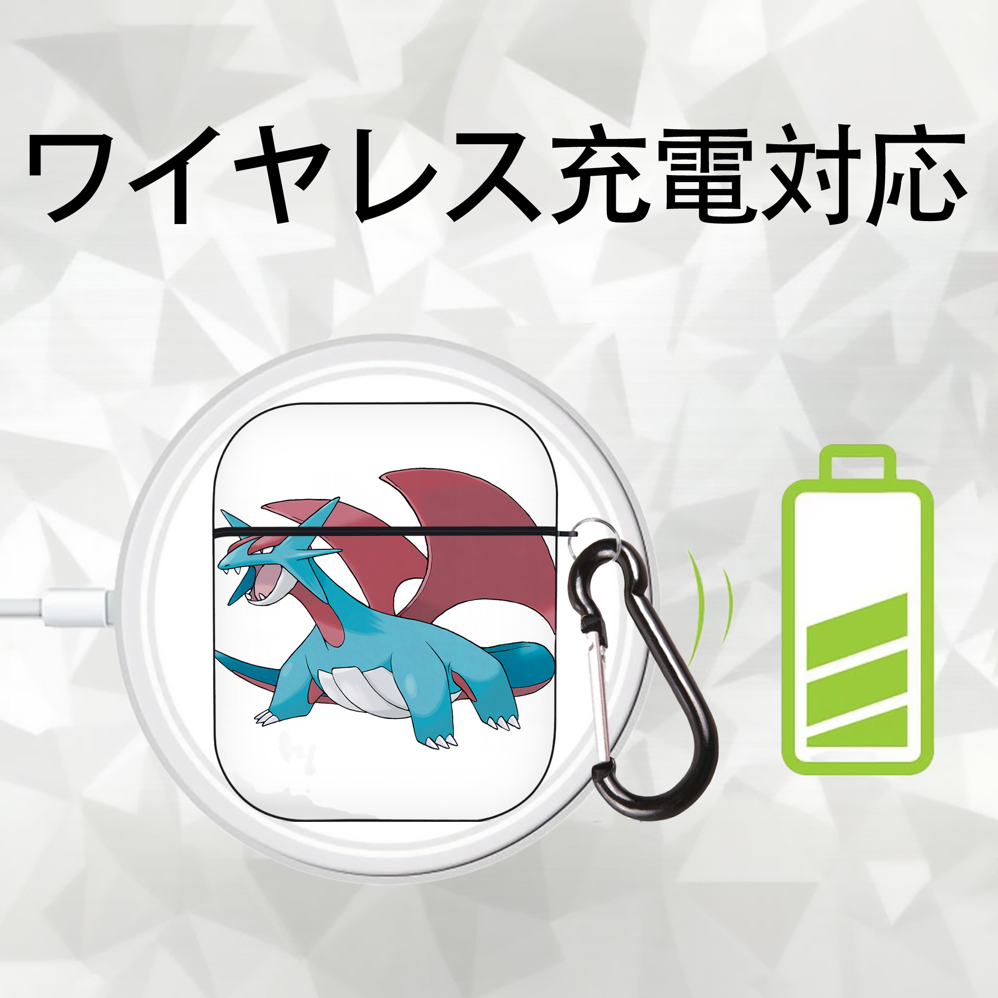 ポケットモンスター Pokémon AirPods 第2世代保護ケース ハードシェル ブラック 耐衝撃・防指紋・カラビナ付き