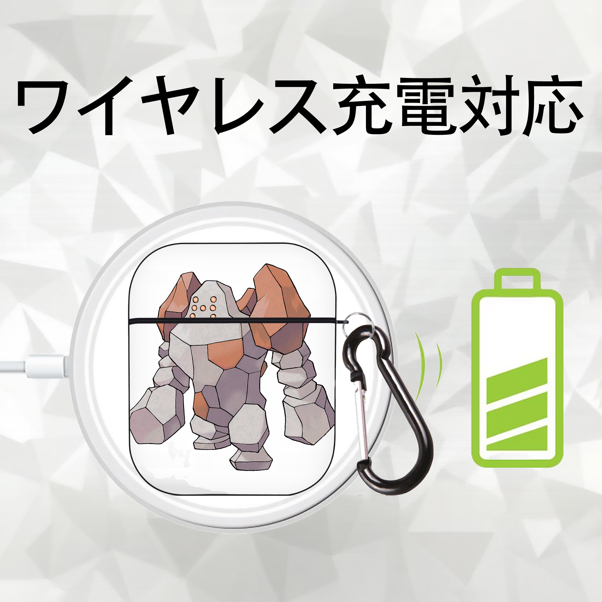 ポケットモンスター Pokémon AirPods 第2世代保護ケース ハードシェル ブラック 耐衝撃・防指紋・カラビナ付き