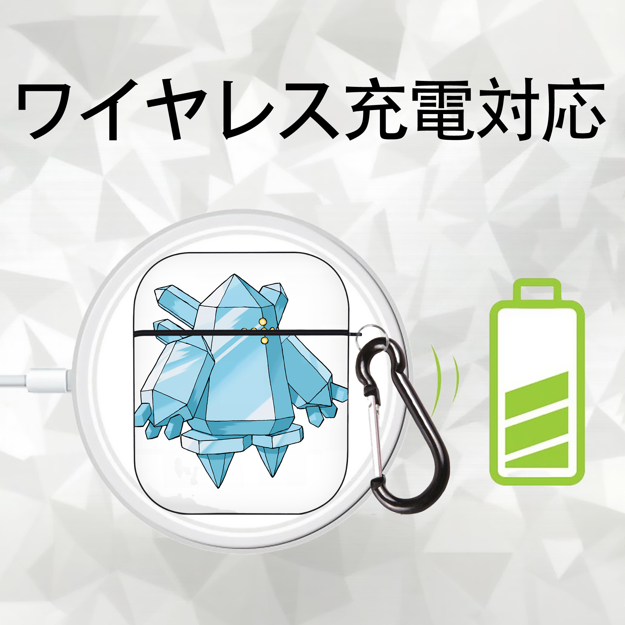 ポケットモンスター Pokémon AirPods 第2世代保護ケース ハードシェル ブラック 耐衝撃・防指紋・カラビナ付き