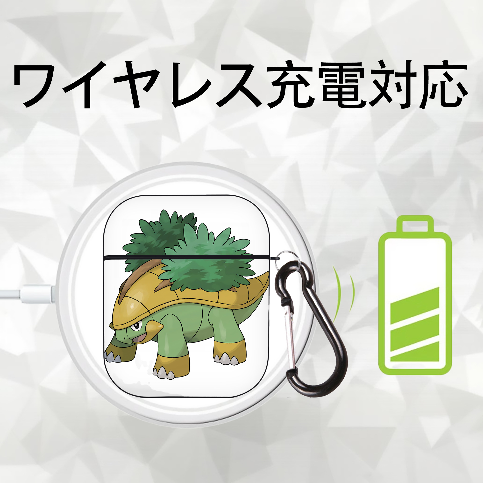 ポケットモンスター Pokémon AirPods 第2世代保護ケース ハードシェル ブラック 耐衝撃・防指紋・カラビナ付き