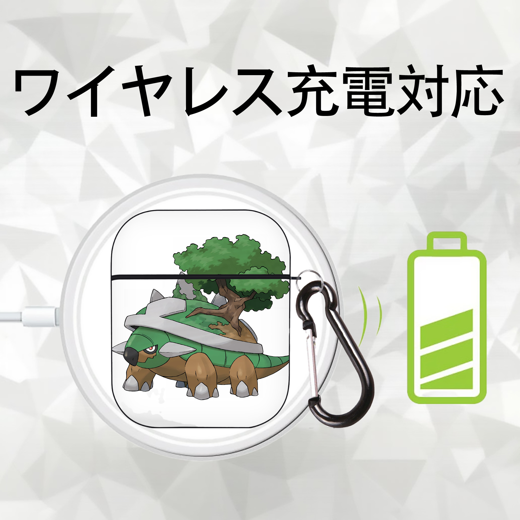ポケットモンスター Pokémon AirPods 第2世代保護ケース ハードシェル ブラック 耐衝撃・防指紋・カラビナ付き