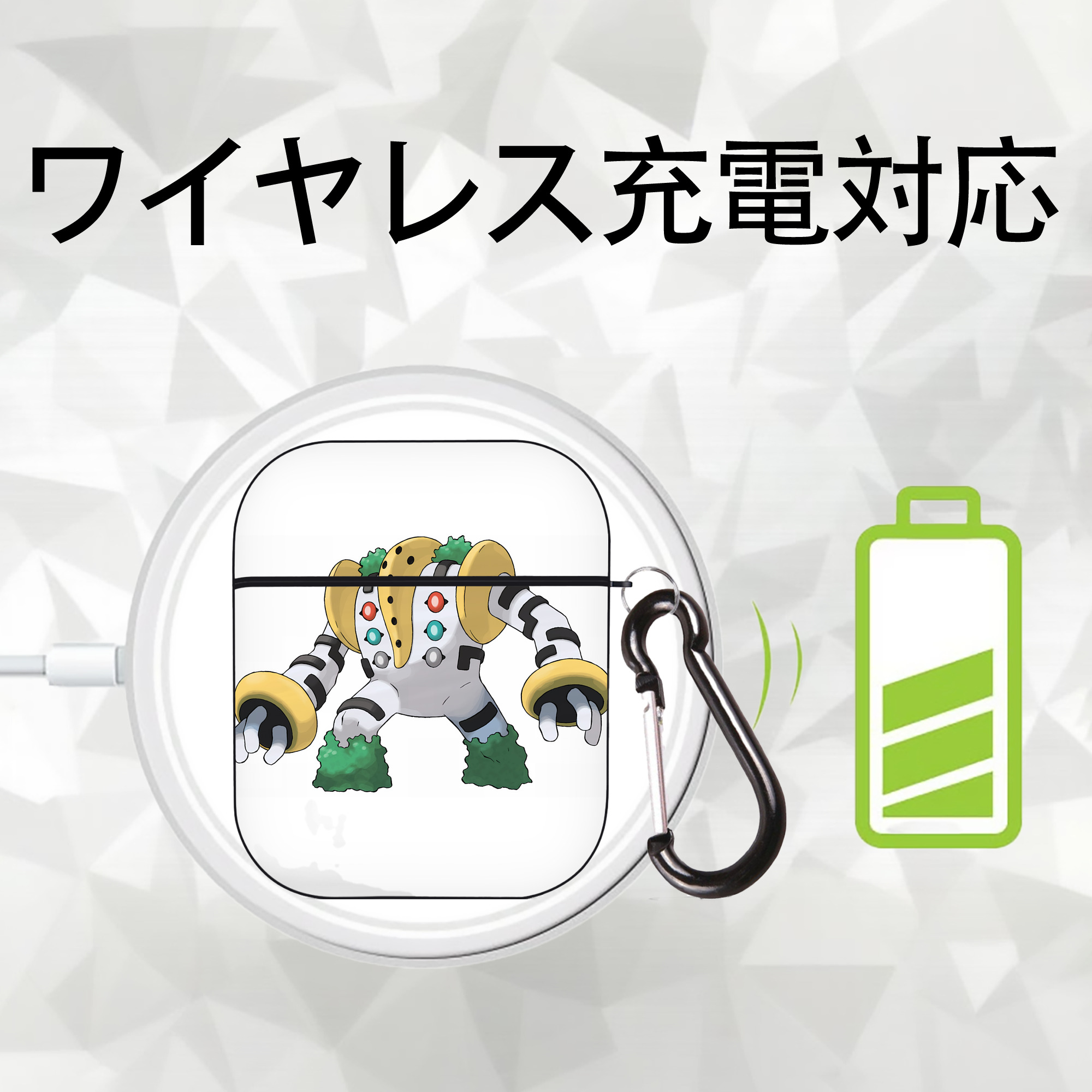 ポケットモンスター Pokémon AirPods 第2世代保護ケース ハードシェル ブラック 耐衝撃・防指紋・カラビナ付き