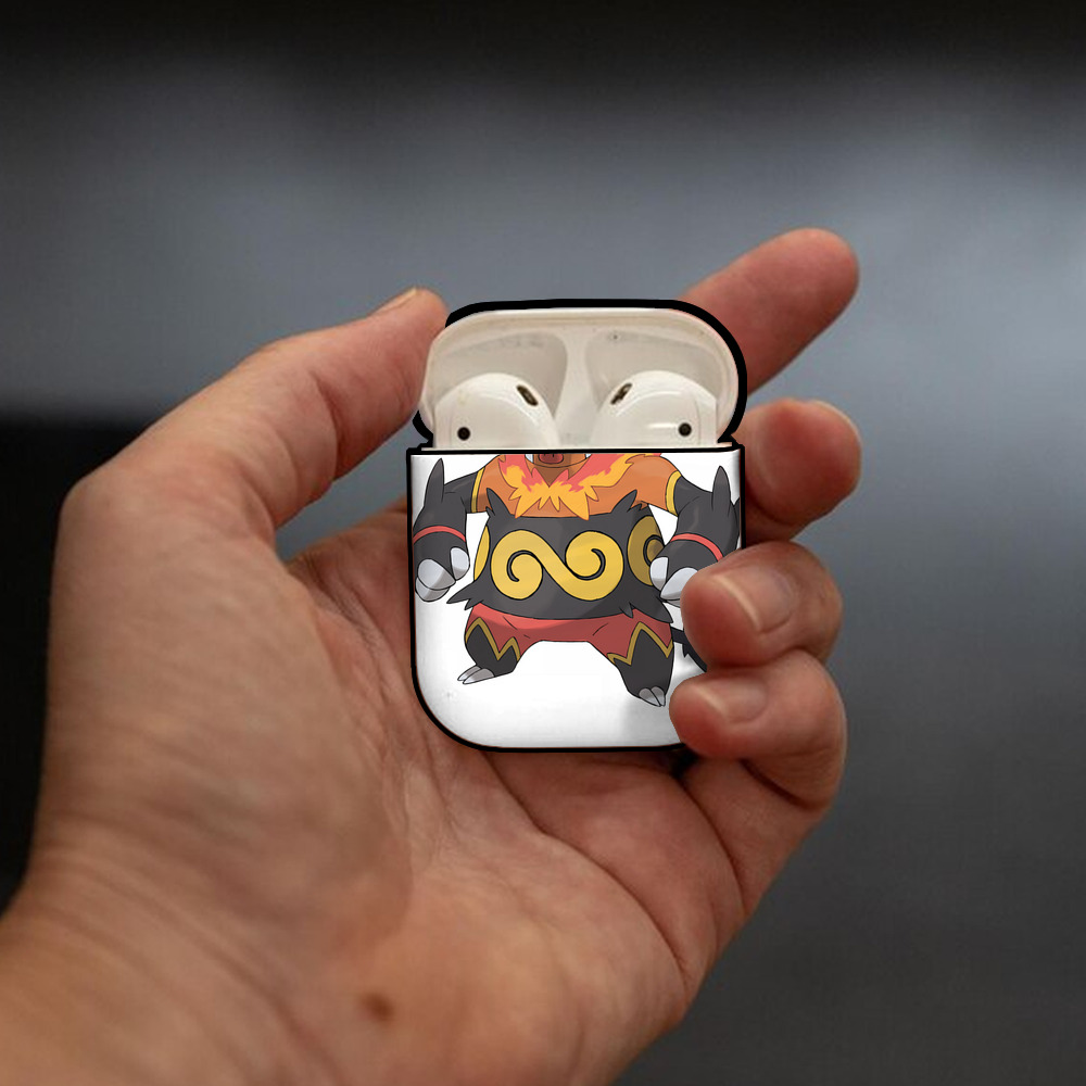 ポケットモンスター Pokémon AirPods 第2世代保護ケース ハードシェル ブラック 耐衝撃・防指紋・カラビナ付き