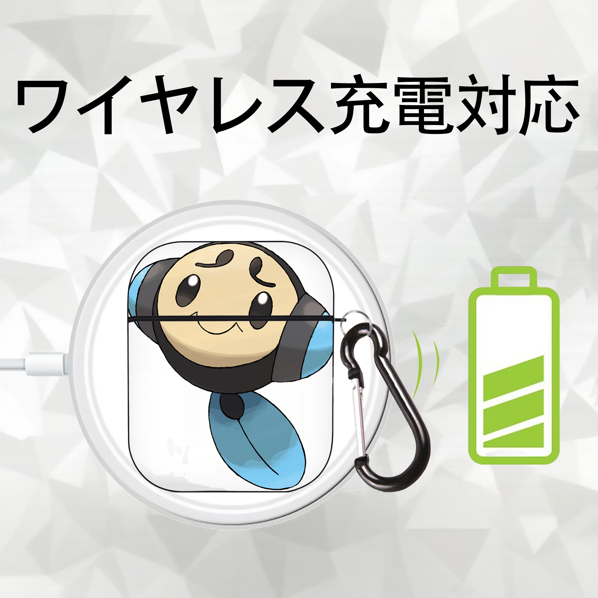 ポケットモンスター Pokémon AirPods 第2世代保護ケース ハードシェル ブラック 耐衝撃・防指紋・カラビナ付き