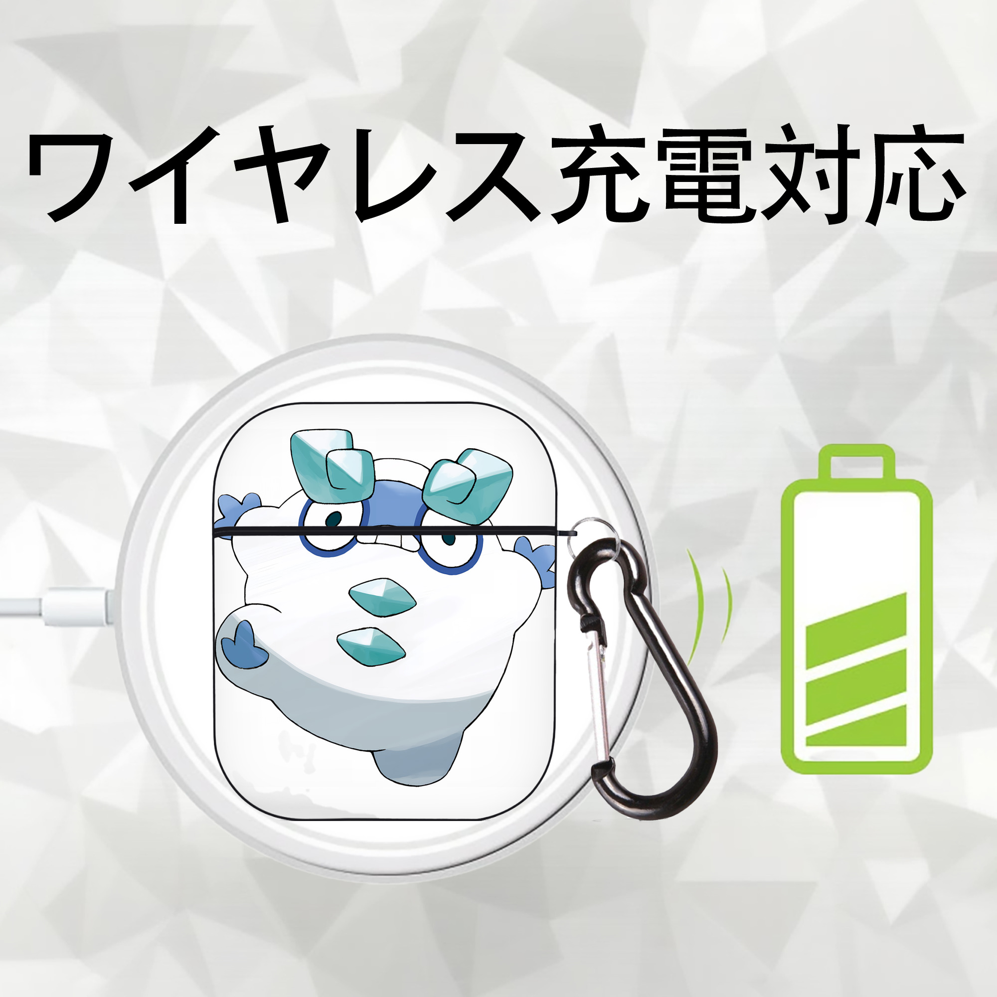 ポケットモンスター Pokémon AirPods 第2世代保護ケース ハードシェル ブラック 耐衝撃・防指紋・カラビナ付き