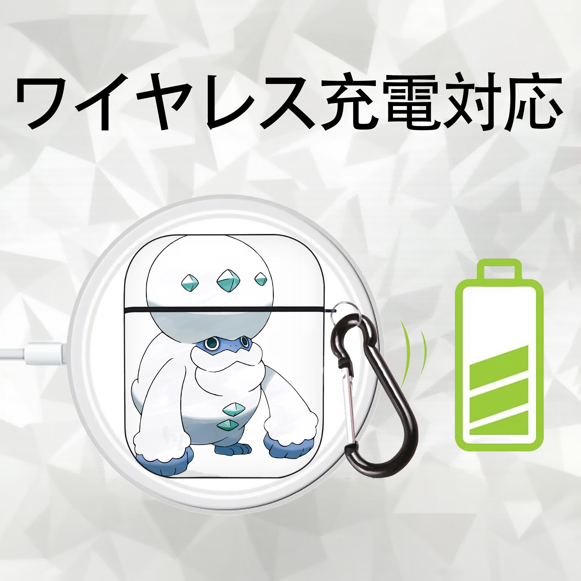 ポケットモンスター Pokémon AirPods 第2世代保護ケース ハードシェル ブラック 耐衝撃・防指紋・カラビナ付き