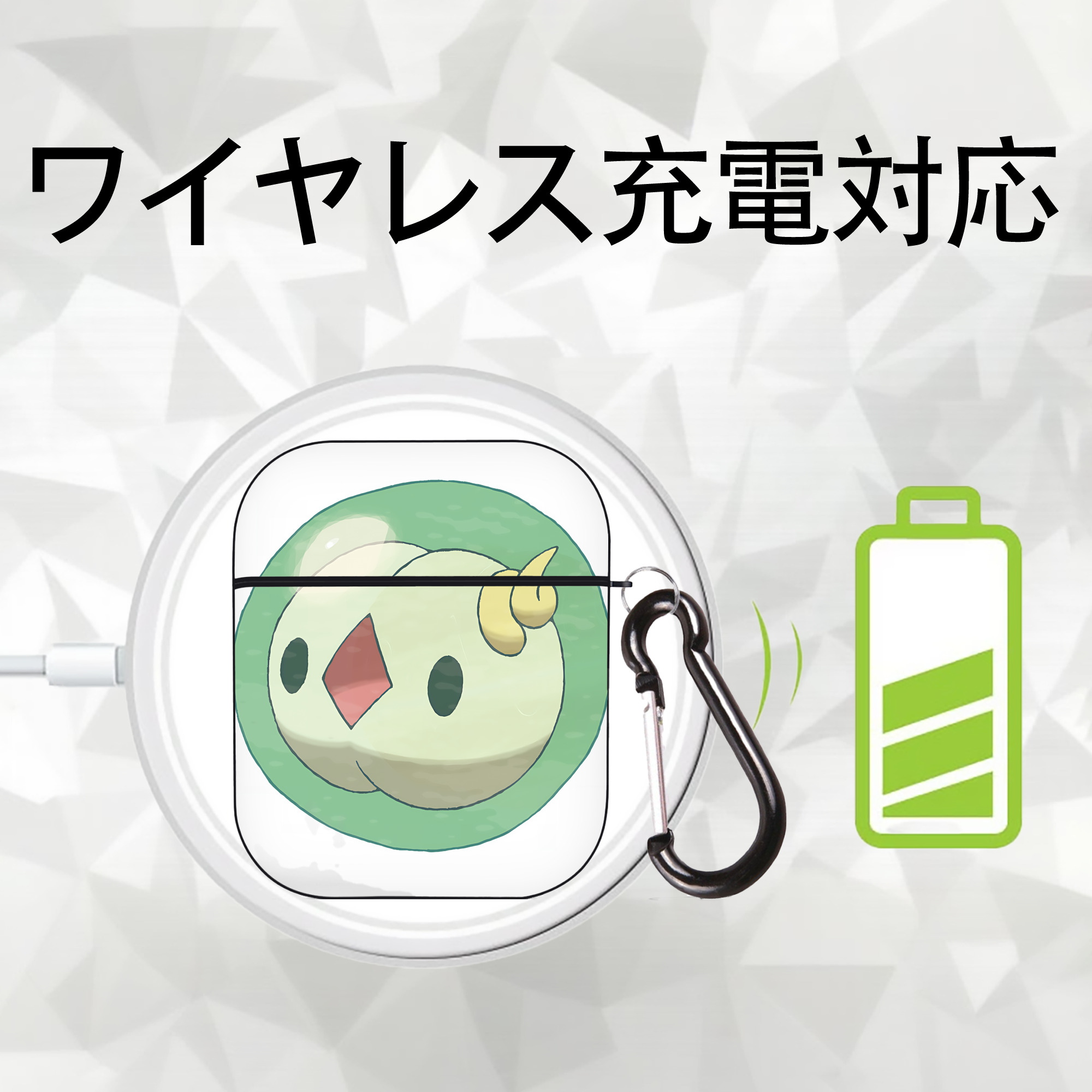 ポケットモンスター Pokémon AirPods 第2世代保護ケース ハードシェル ブラック 耐衝撃・防指紋・カラビナ付き