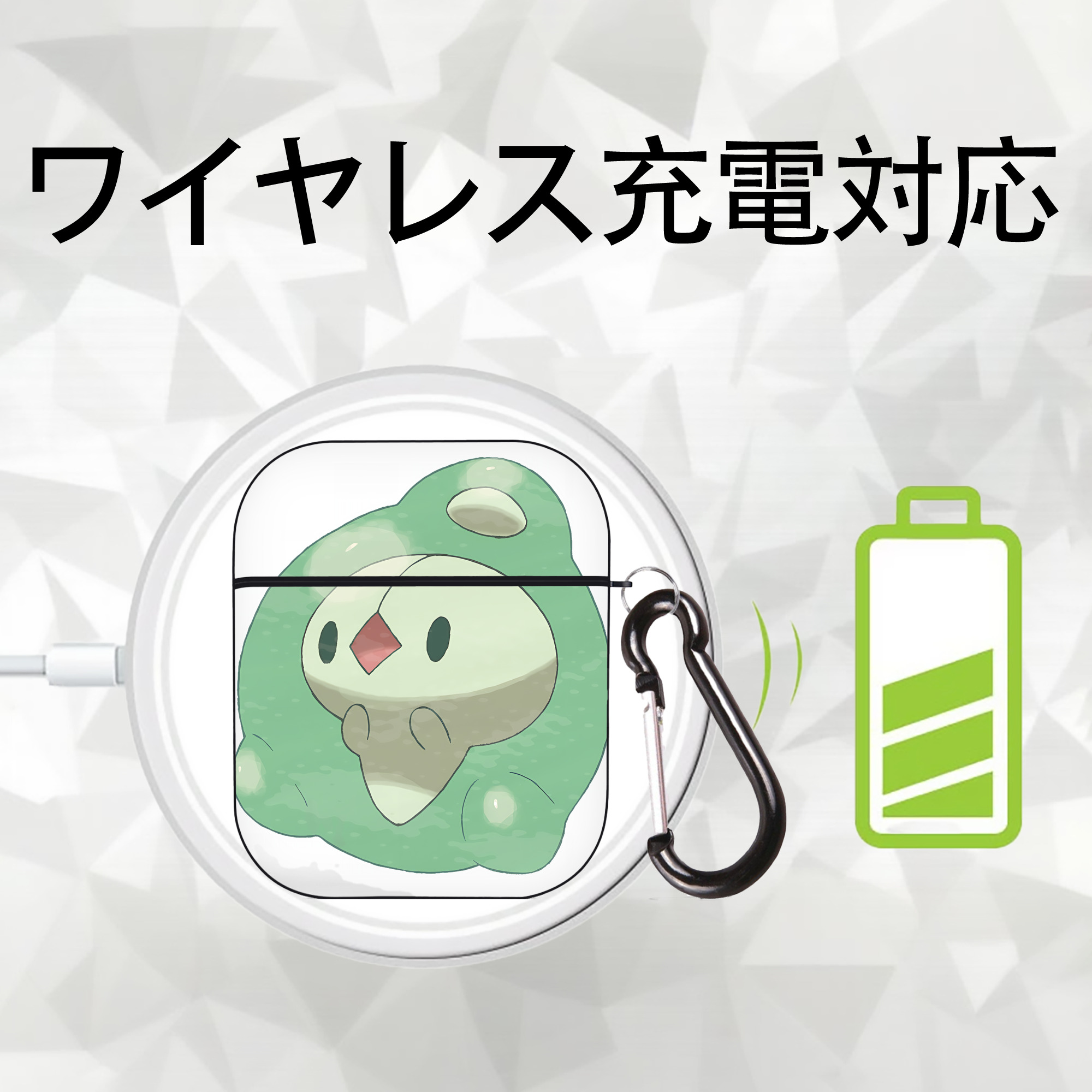 ポケットモンスター Pokémon AirPods 第2世代保護ケース ハードシェル ブラック 耐衝撃・防指紋・カラビナ付き