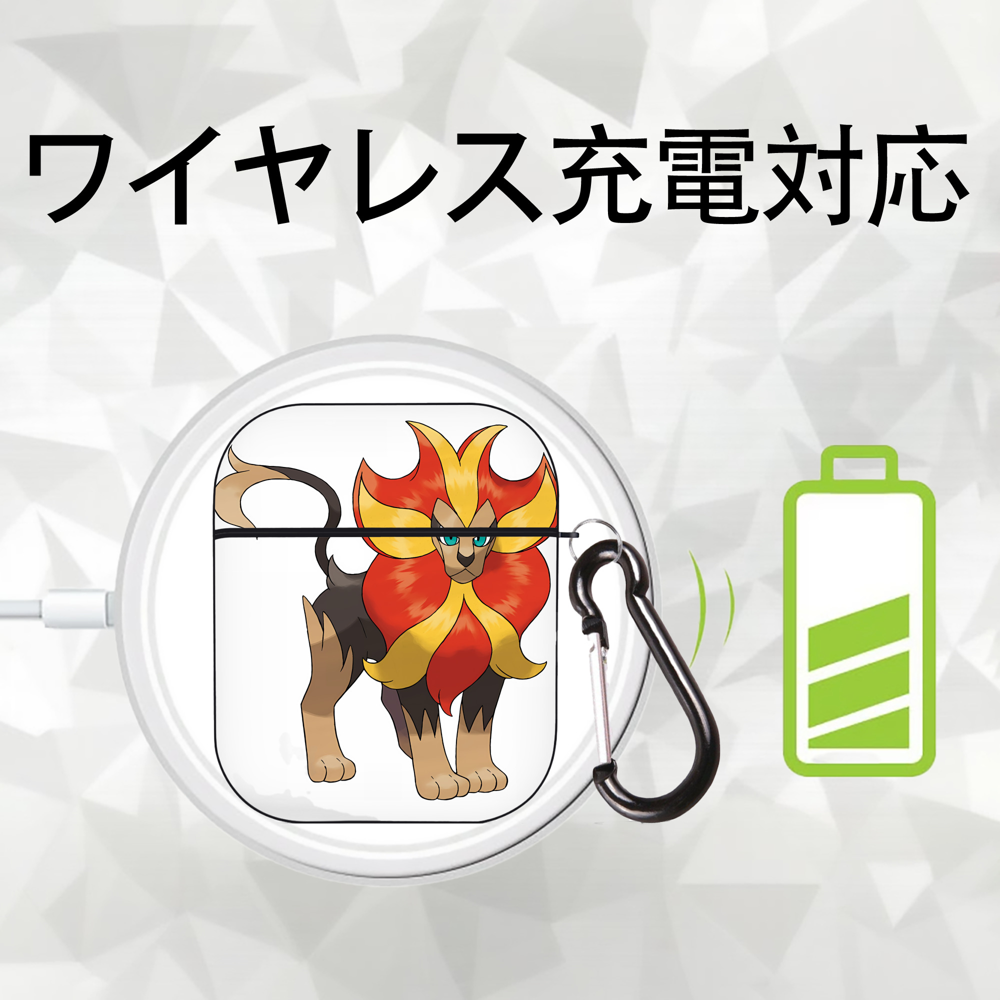 ポケットモンスター Pokémon AirPods 第2世代保護ケース ハードシェル ブラック 耐衝撃・防指紋・カラビナ付き