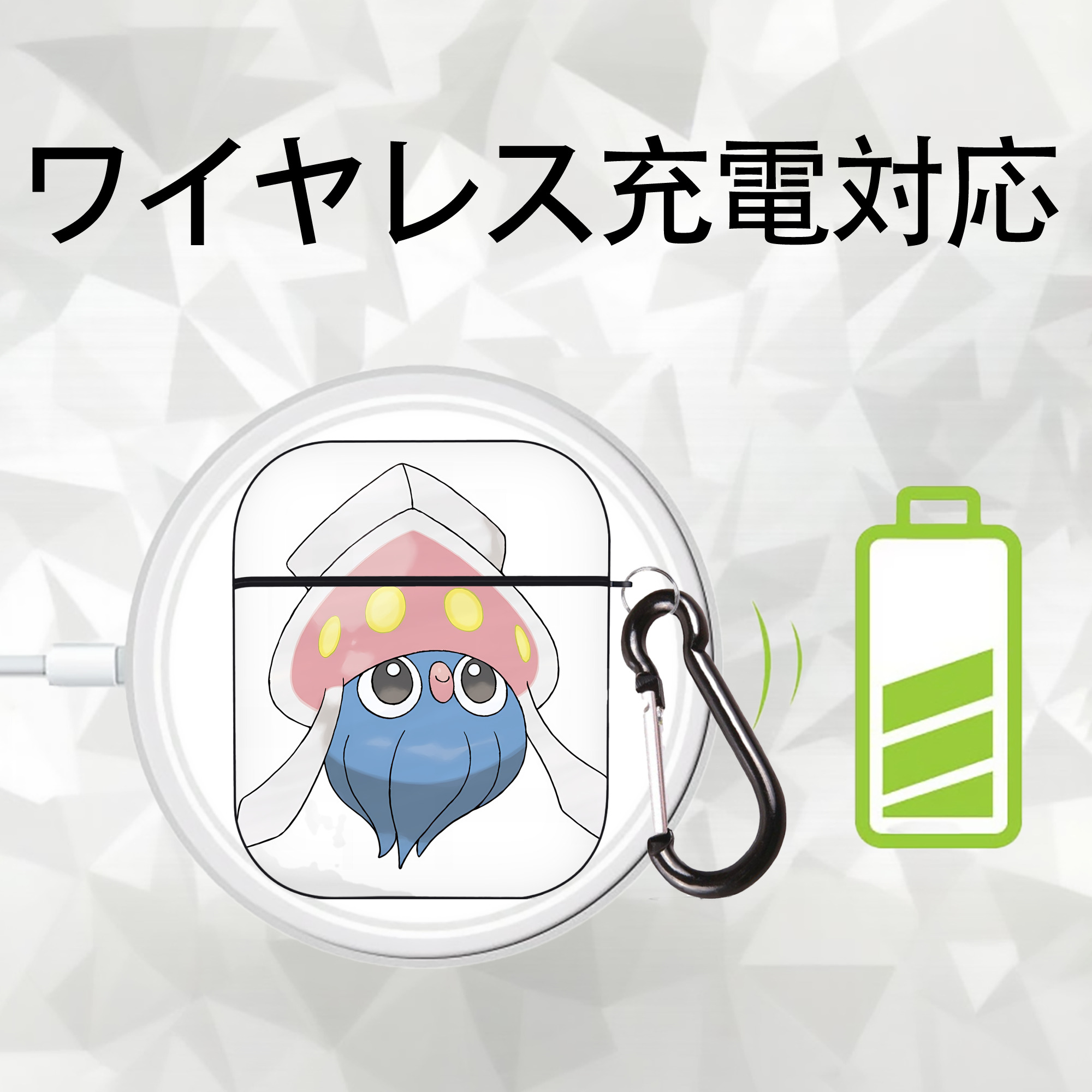 ポケットモンスター Pokémon AirPods 第2世代保護ケース ハードシェル ブラック 耐衝撃・防指紋・カラビナ付き