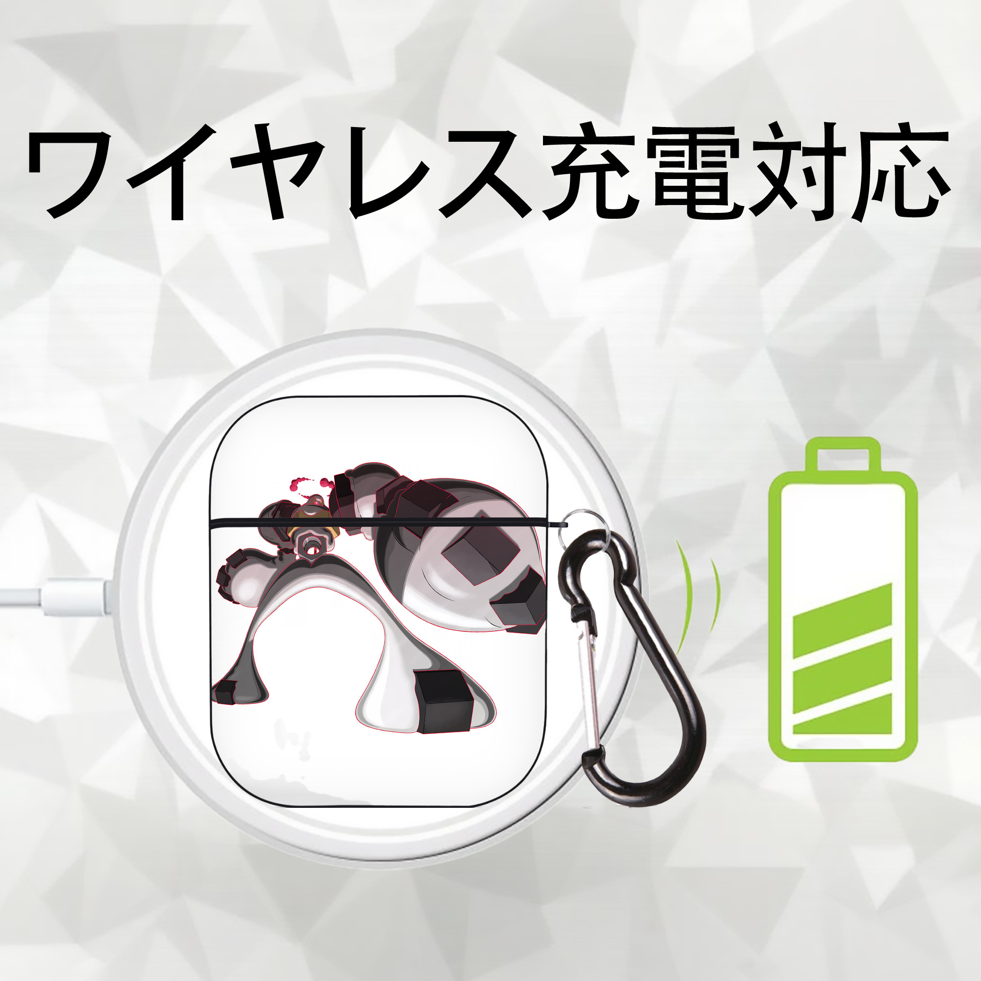 ポケットモンスター Pokémon AirPods 第2世代保護ケース ハードシェル ブラック 耐衝撃・防指紋・カラビナ付き