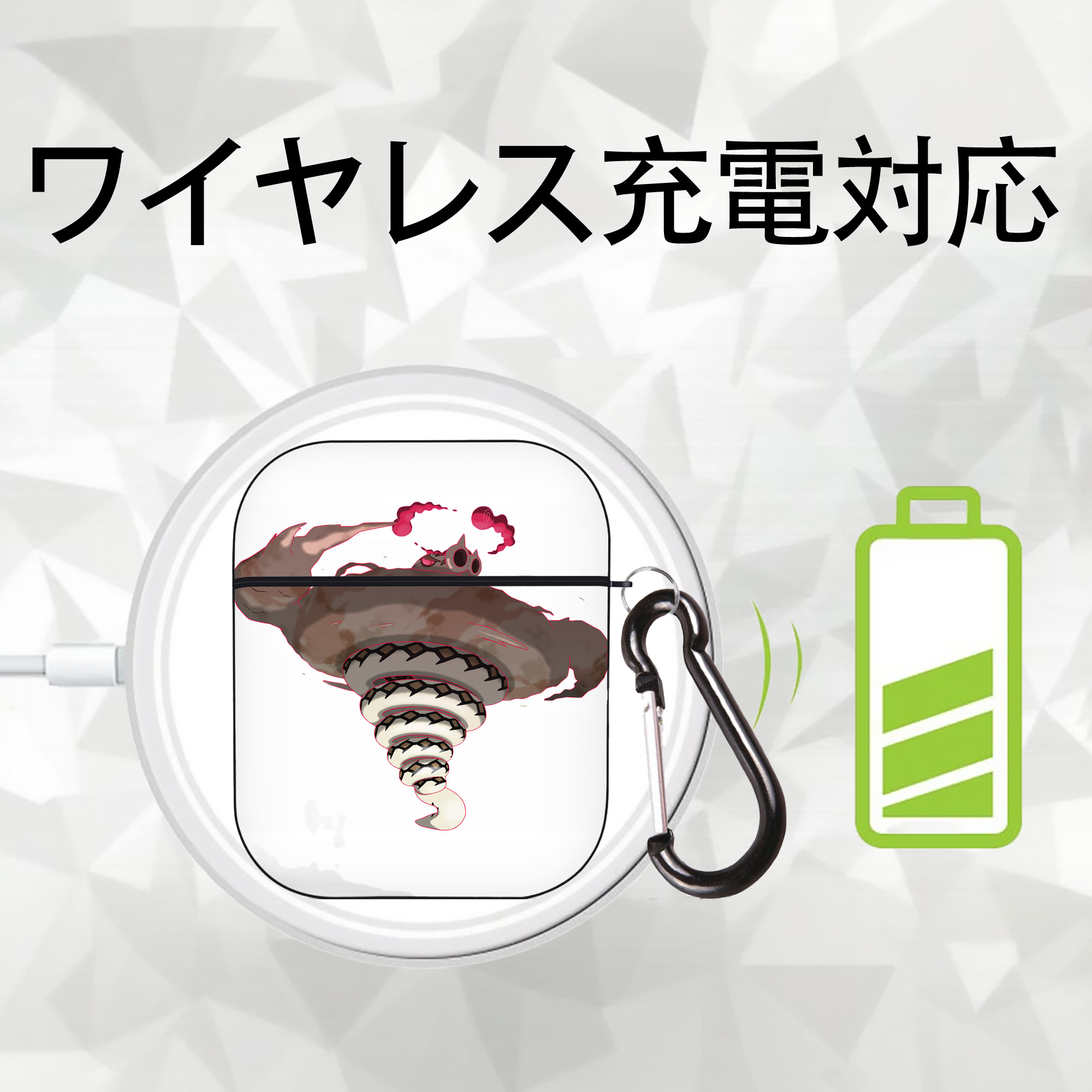 ポケットモンスター Pokémon AirPods 第2世代保護ケース ハードシェル ブラック 耐衝撃・防指紋・カラビナ付き