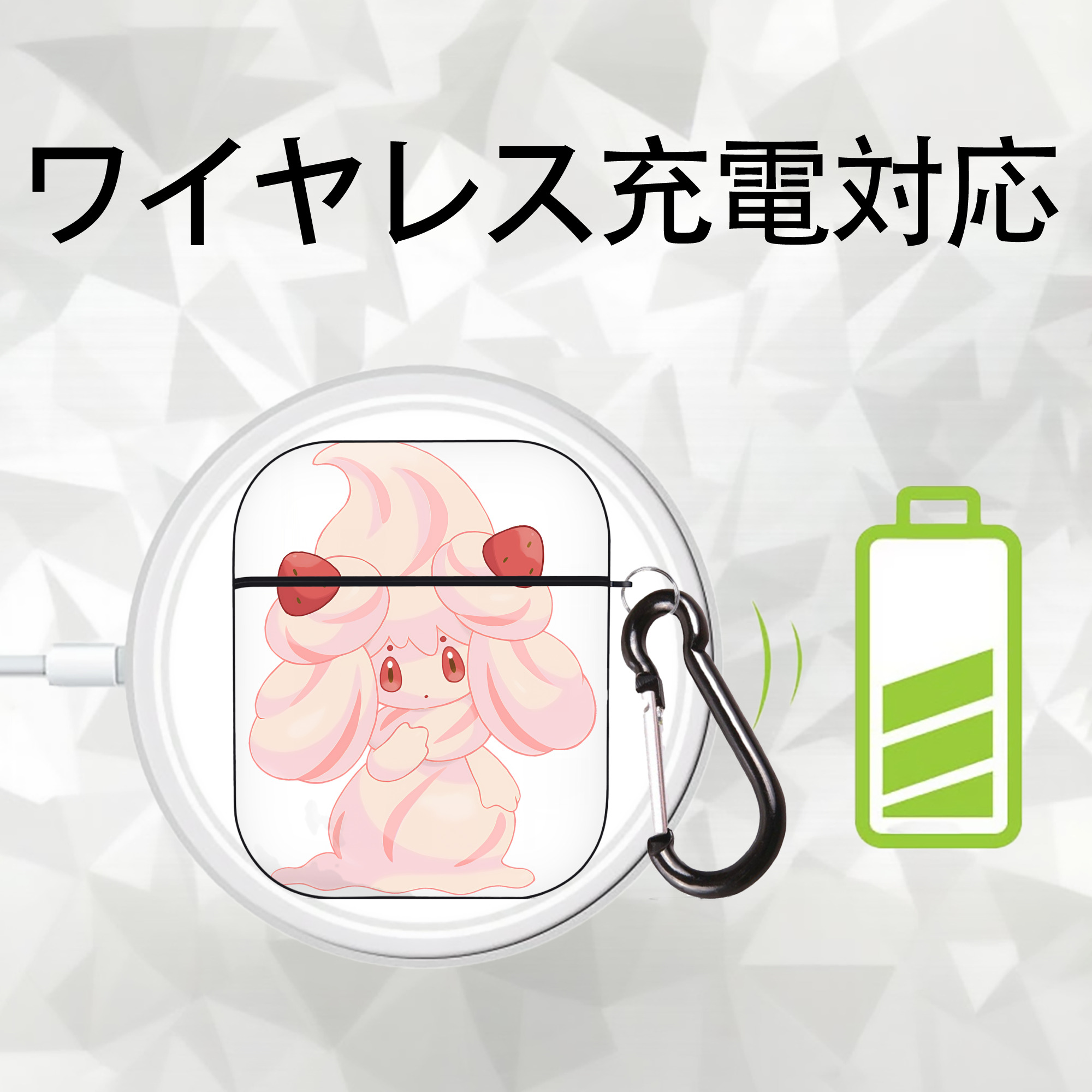 ポケットモンスター Pokémon AirPods 第2世代保護ケース ハードシェル ブラック 耐衝撃・防指紋・カラビナ付き