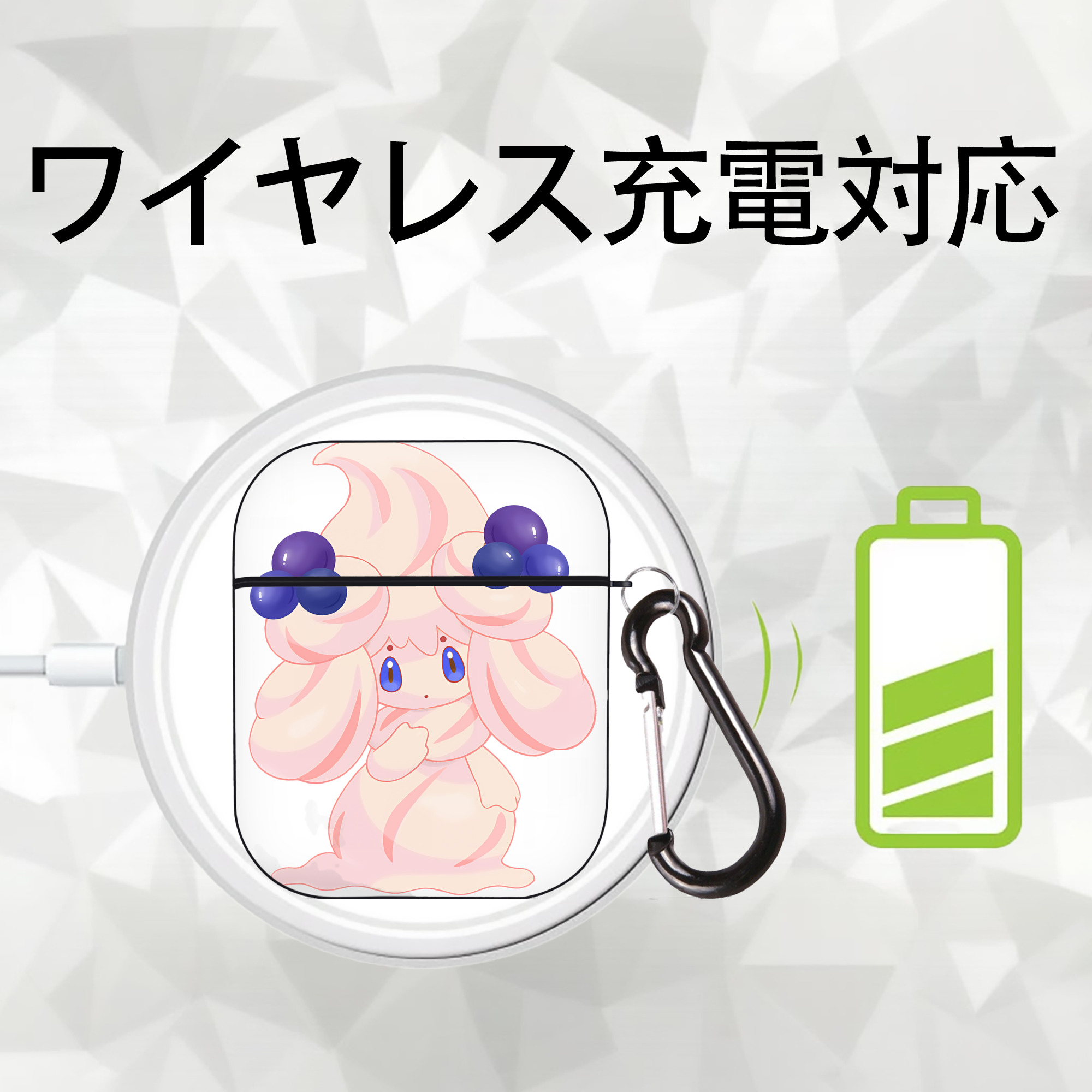 ポケットモンスター Pokémon AirPods 第2世代保護ケース ハードシェル ブラック 耐衝撃・防指紋・カラビナ付き