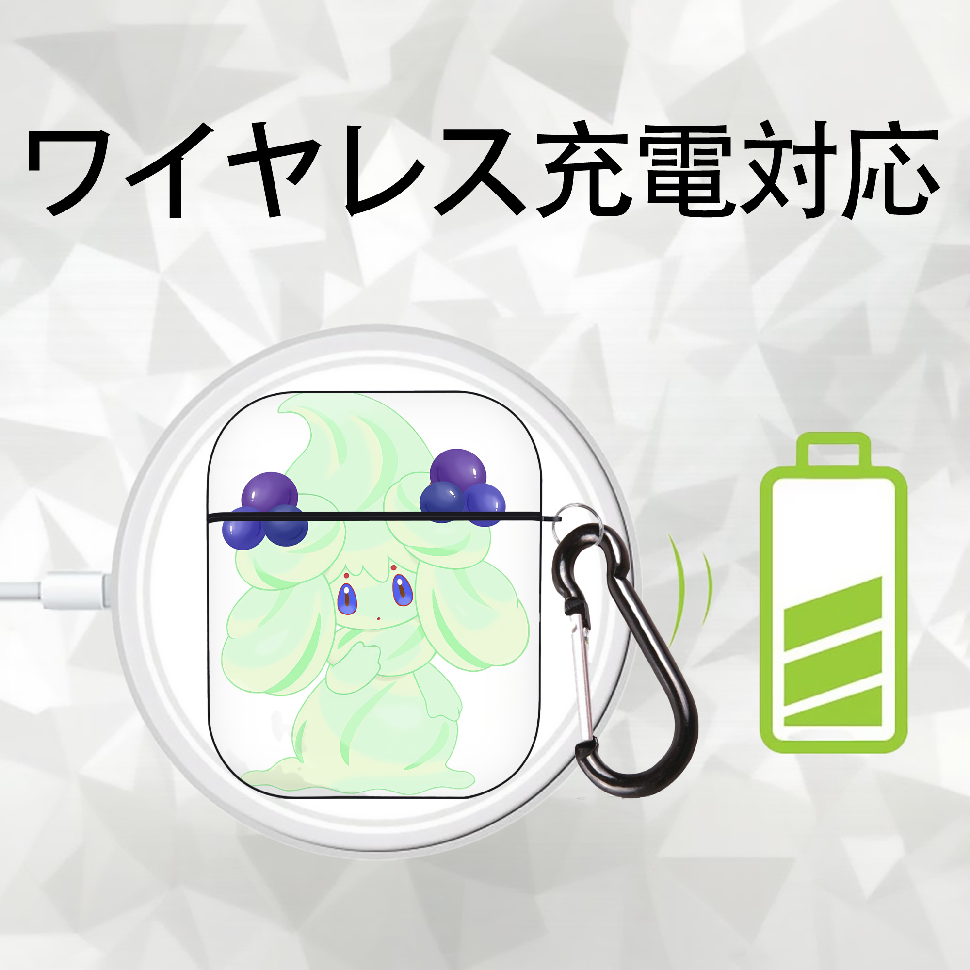 ポケットモンスター Pokémon AirPods 第2世代保護ケース ハードシェル ブラック 耐衝撃・防指紋・カラビナ付き