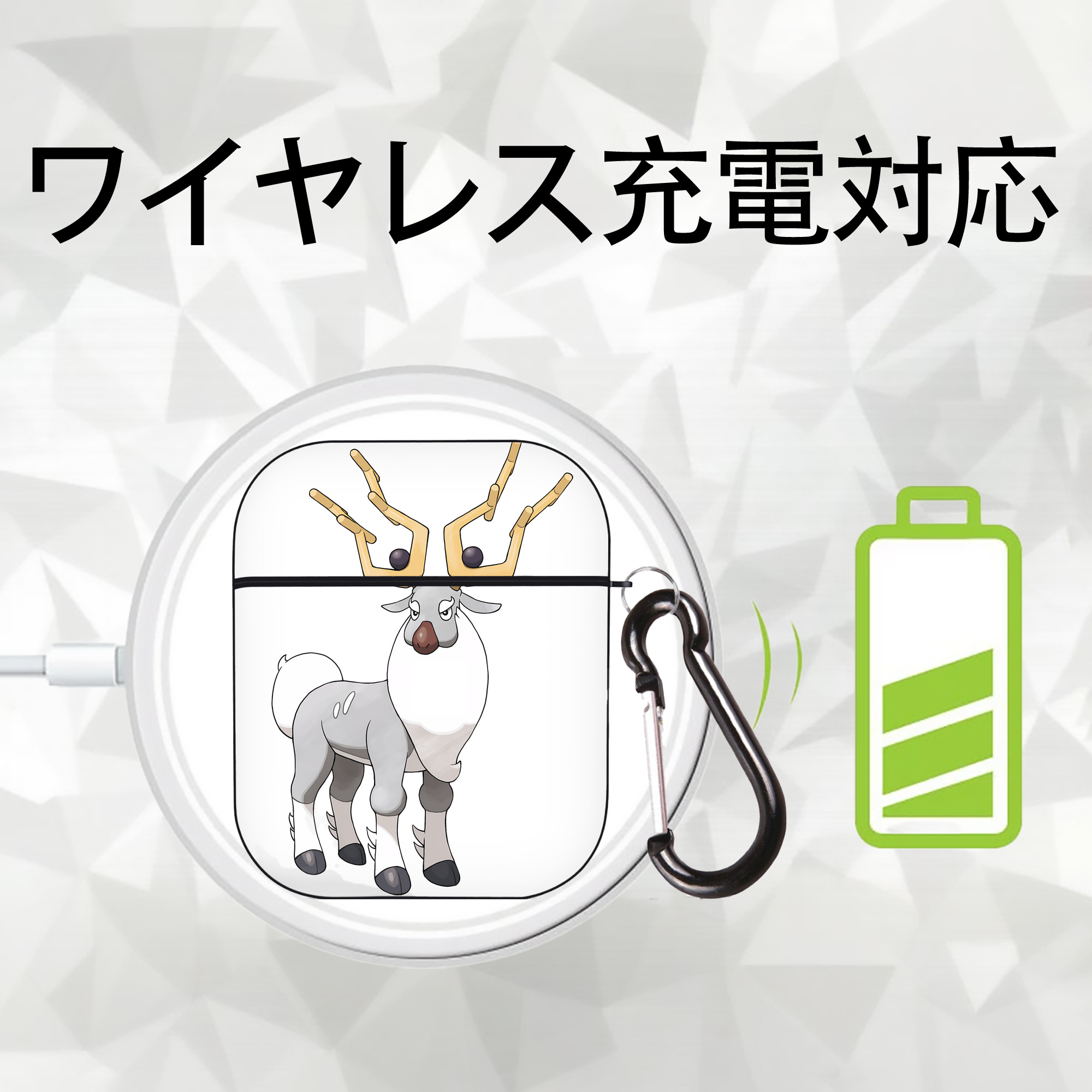 ポケットモンスター Pokémon AirPods 第2世代保護ケース ハードシェル ブラック 耐衝撃・防指紋・カラビナ付き