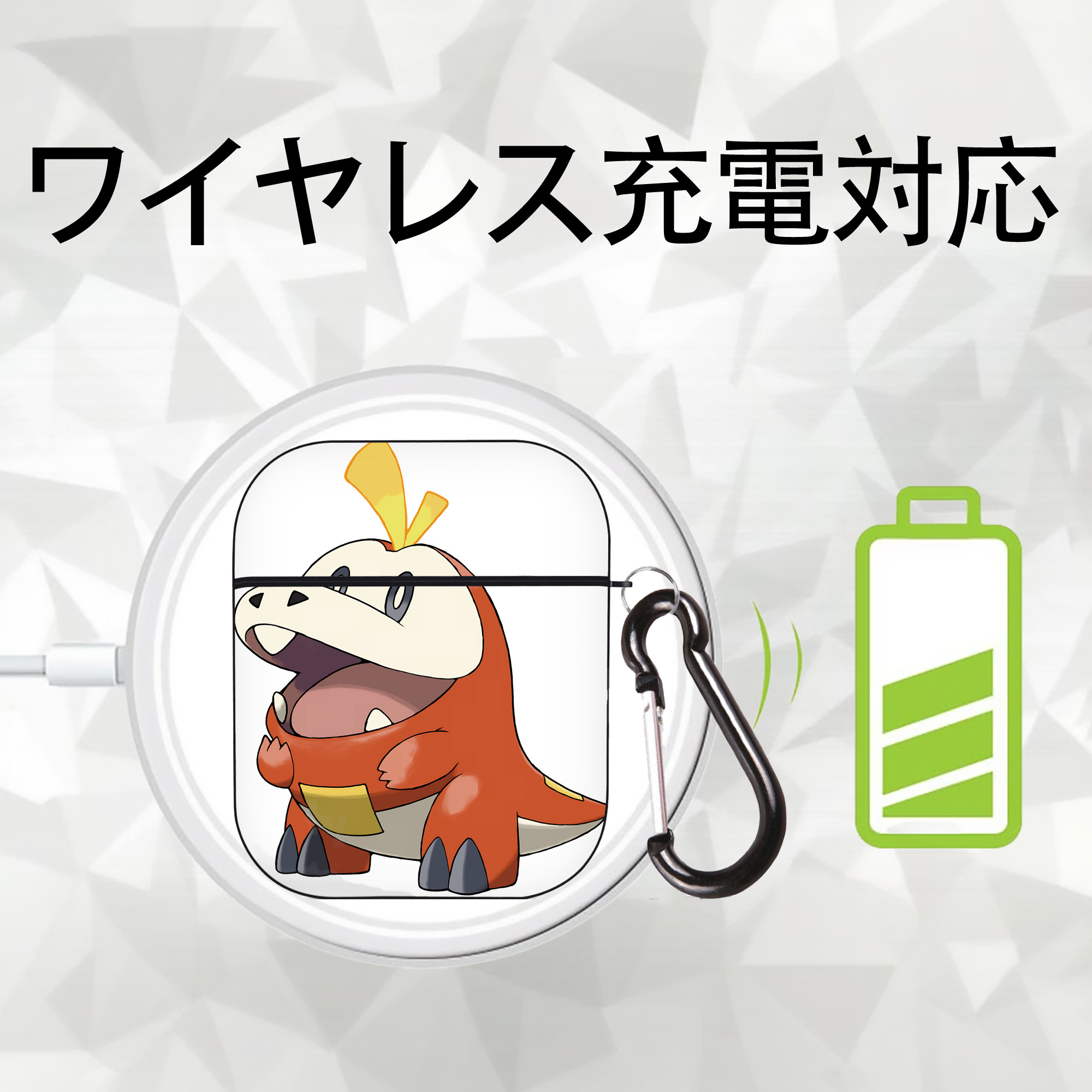 ポケットモンスター Pokémon AirPods 第2世代保護ケース ハードシェル ブラック 耐衝撃・防指紋・カラビナ付き