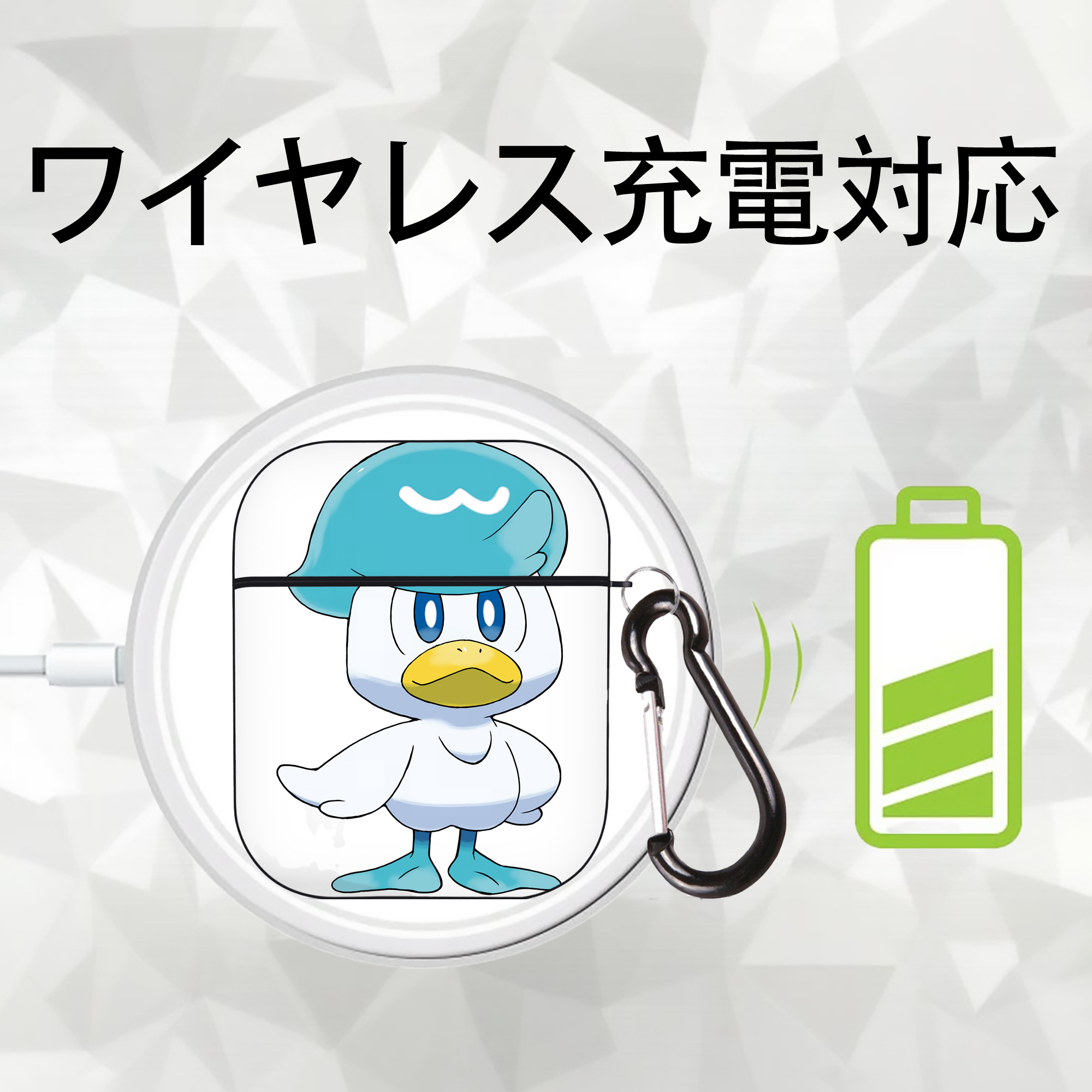 ポケットモンスター Pokémon AirPods 第2世代保護ケース ハードシェル ブラック 耐衝撃・防指紋・カラビナ付き