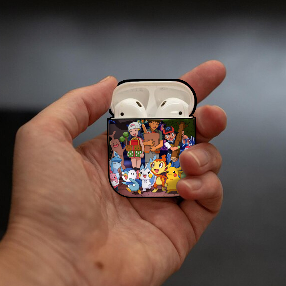 ポケットモンスター Pokémon AirPods 第2世代保護ケース ハードシェル ブラック 耐衝撃・防指紋・カラビナ付き