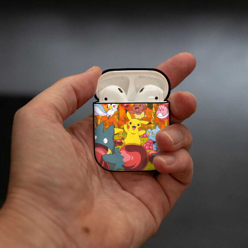 ポケットモンスター Pokémon AirPods 第2世代保護ケース ハードシェル ブラック 耐衝撃・防指紋・カラビナ付き