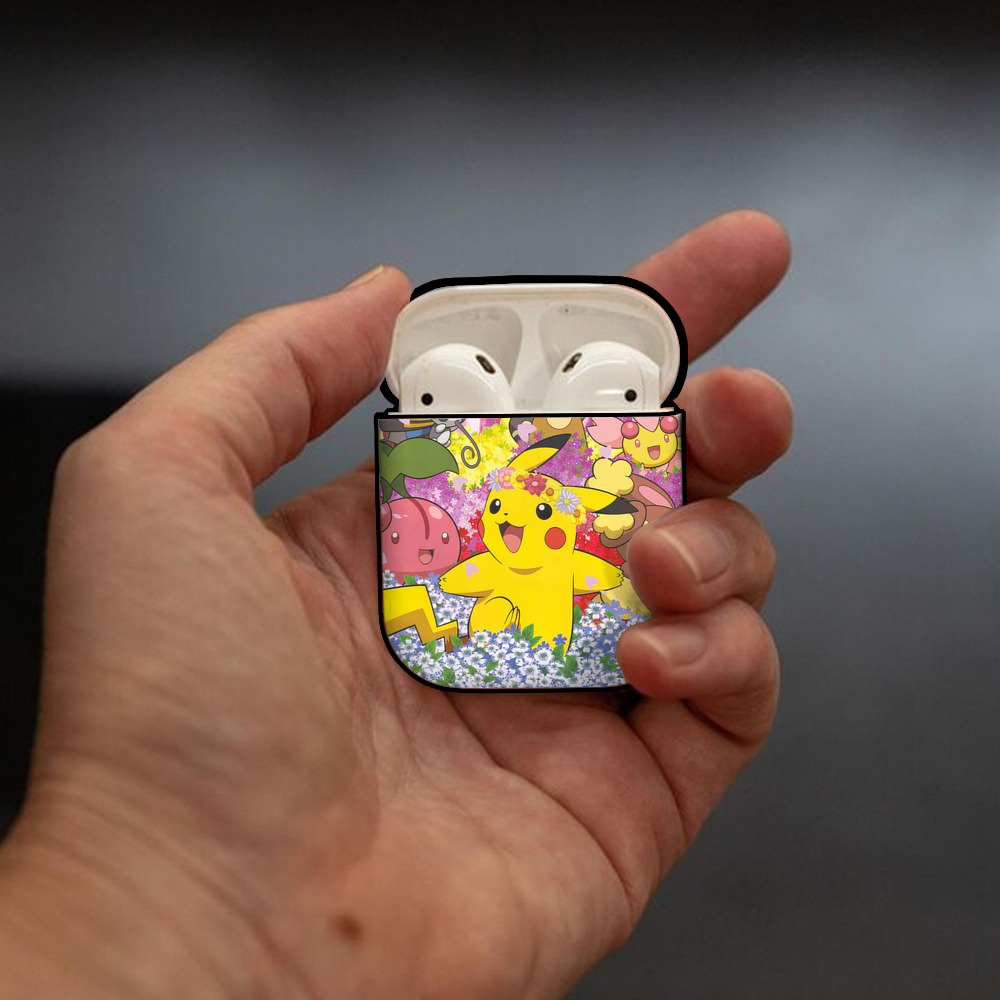 ポケットモンスター Pokémon AirPods 第2世代保護ケース ハードシェル ブラック 耐衝撃・防指紋・カラビナ付き