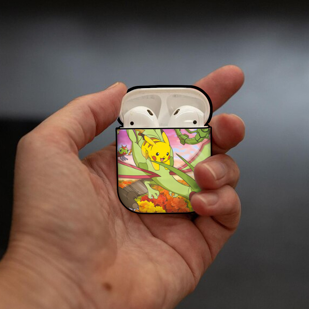 ポケットモンスター Pokémon AirPods 第2世代保護ケース ハードシェル ブラック 耐衝撃・防指紋・カラビナ付き