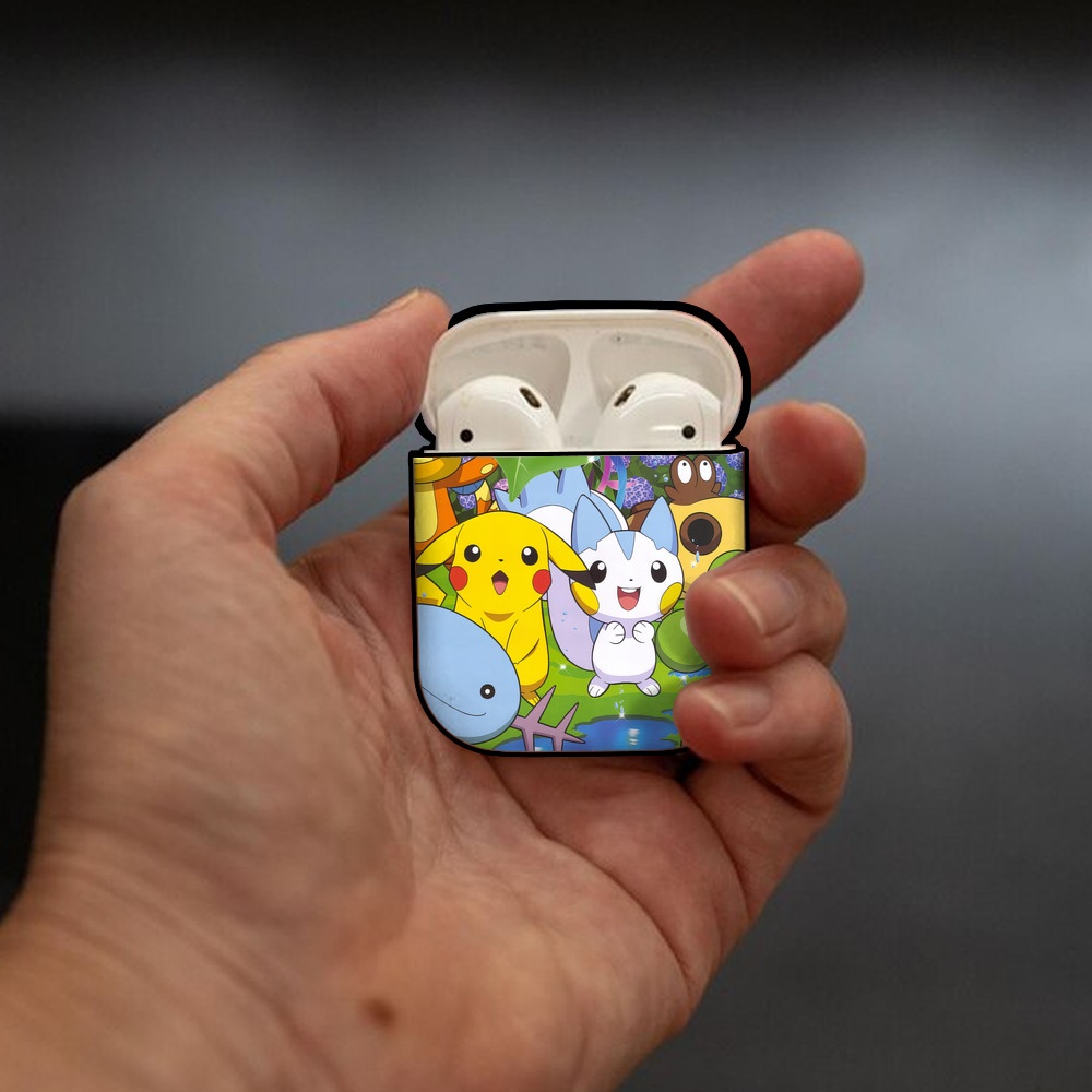 ポケットモンスター Pokémon AirPods 第2世代保護ケース ハードシェル ブラック 耐衝撃・防指紋・カラビナ付き