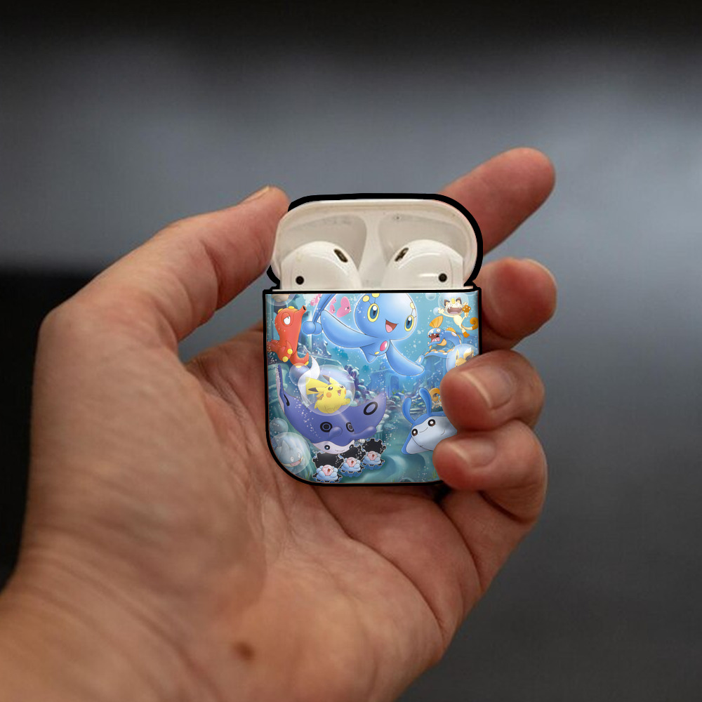 ポケットモンスター Pokémon AirPods 第2世代保護ケース ハードシェル ブラック 耐衝撃・防指紋・カラビナ付き