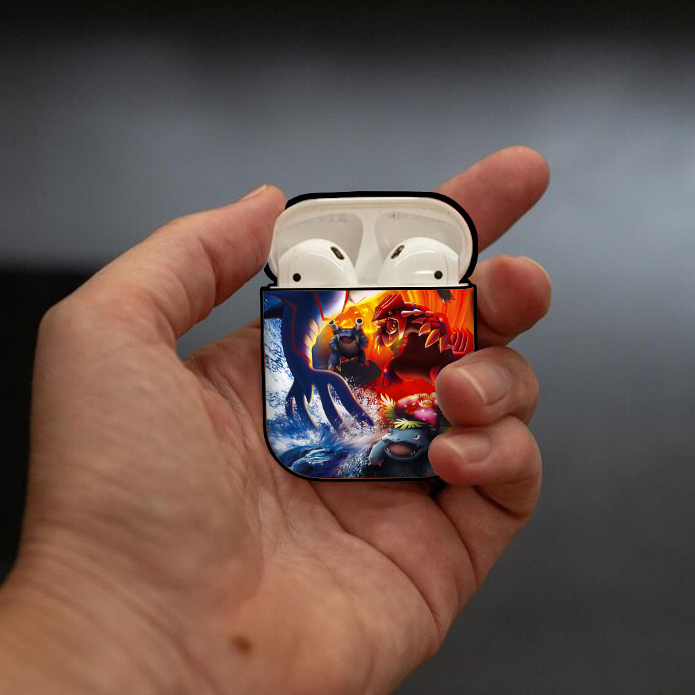 ポケットモンスター Pokémon AirPods 第2世代保護ケース ハードシェル ブラック 耐衝撃・防指紋・カラビナ付き