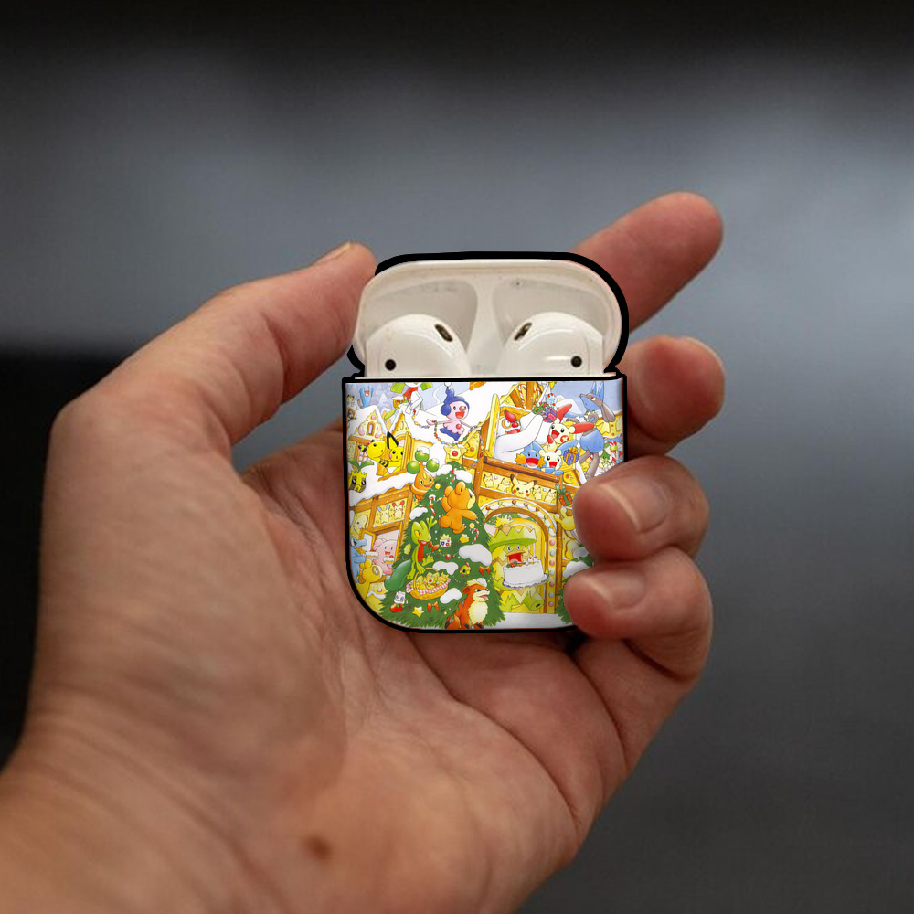 ポケットモンスター Pokémon AirPods 第2世代保護ケース ハードシェル ブラック 耐衝撃・防指紋・カラビナ付き