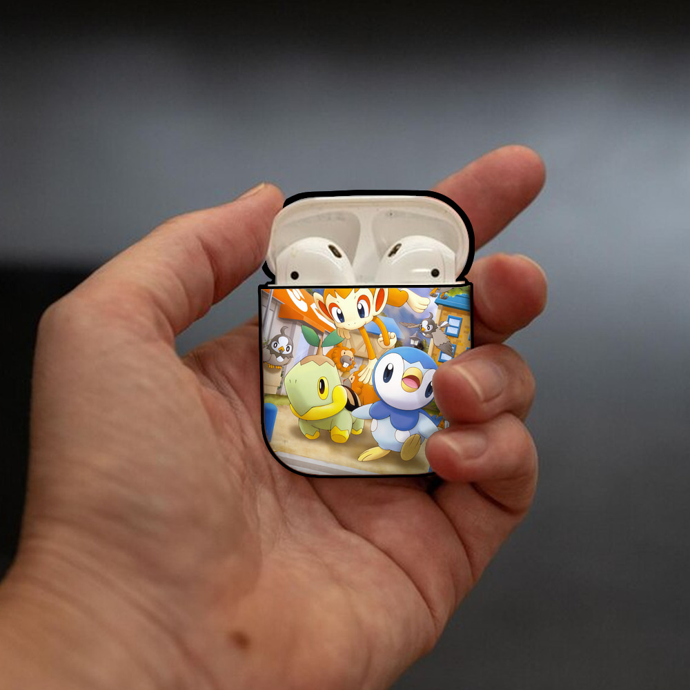 ポケットモンスター Pokémon AirPods 第2世代保護ケース ハードシェル ブラック 耐衝撃・防指紋・カラビナ付き