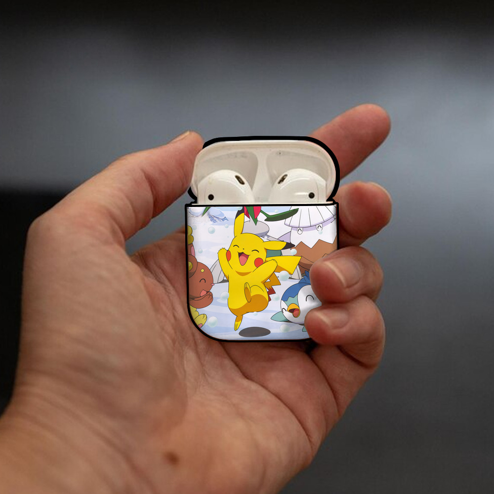 ポケットモンスター Pokémon AirPods 第2世代保護ケース ハードシェル ブラック 耐衝撃・防指紋・カラビナ付き